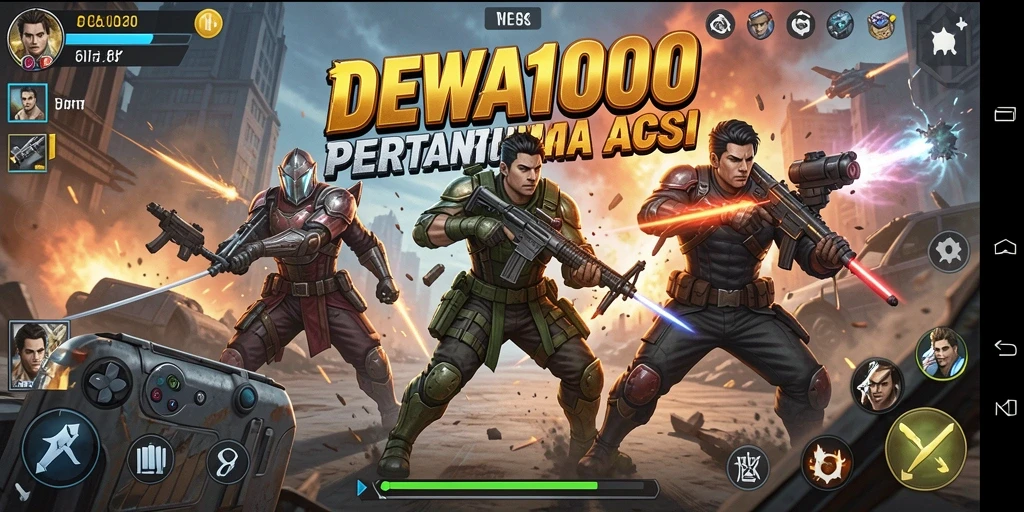 Gameplay aksi yang seru dan mendebarkan dari DEWA1000.