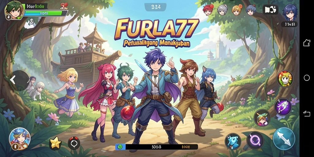 Tampilan gameplay FURLA77 dengan karakter Anime yang menarik.