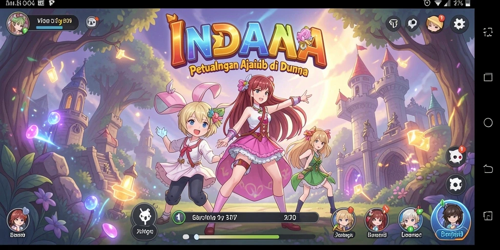 Tampilan gameplay yang menarik dari INDAAA di dunia Anime.