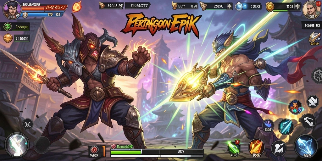 Tampilan gameplay pertarungan mendebarkan di JEPANG77.
