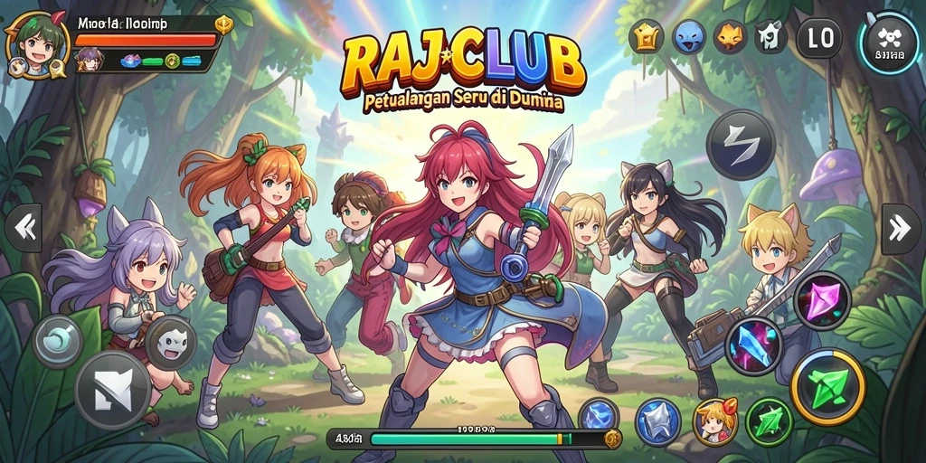 Screenshot gameplay RAJACLUB yang menampilkan petualangan seru di dunia anime.