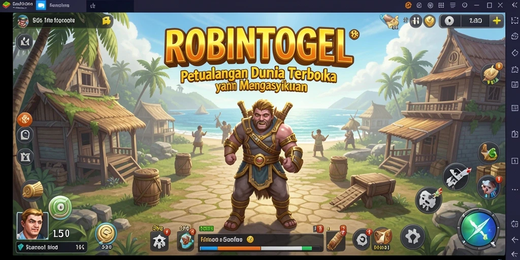 Screenshot gameplay Open World ROBINTOGEL menampilkan keindahan dunia virtual.